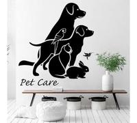 Autocollant mural en vinyle pour animaux de compagnie, chien, chat, perroquet, lapin, salon de toilettage, vitrine, voiture, art décoratif, 42 x 45 cm