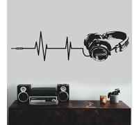 Autocollant mural en vinyle pour casque - Musique Dj Diecut - Résistant aux intempéries - 20,3 x 7,6 cm