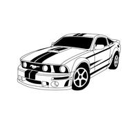 Autocollant mural en vinyle pour chambre d'enfant, voiture de course, super voiture GTR, Mustang Muscle Car, 49 x 89 cm