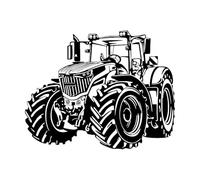 Autocollant mural en vinyle pour chambre d'enfant, voiture tout-terrain, camion, tracteur agricole moderne-S-33x42cm-Black