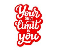 Autocollant mural en vinyle pour citation de motivation de bureau Votre est la limite uniquement vous Stickers muraux Fond de salle de fitness Papier peint en vinyle-S-42x61cm-Red