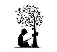 Autocollant mural en vinyle pour décoration de livres, citation de lecture, bibliothèque, livre-S-30x42cm-Black