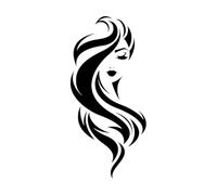 Autocollant mural en vinyle pour filles sexy, beau visage de fille, beauté, maquillage, salon de coiffure, autocollants amovibles, art mural pour salon de coiffure-S-30x64cm-Black