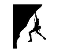 Autocollant mural en vinyle pour grimpeur de montagne, autocollant mural pour alpiniste, paysage de montagne, intérieur de la maison, chambre à coucher, extrême-XL-92x123cm-Black