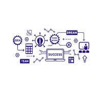 Autocollant mural en vinyle pour le travail d'équipe, le succès au bureau, le travail acharné, l'équipe de rêve, citation inspirante et motivante, autocollant mural geek-XL-74x158cm-Dark Blue
