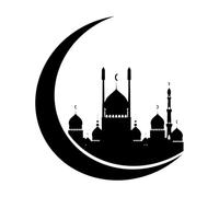 Autocollant mural en vinyle pour mosquée islamique, décoration murale religieuse, art mural, décoration pour la maison, imperméable-S-42x46cm-Black