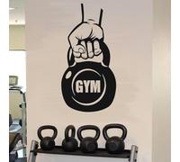 Autocollant mural en vinyle pour porte et fenêtre Motif Kettlebell Entraînement 57 x 111 cm
