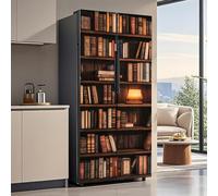 Autocollant mural en vinyle pour réfrigérateur - Grande taille - Pour porte, armoire, décoration d'intérieur - 82 x 200 cm (bibliothèque)