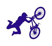 Autocollant mural en vinyle pour vélo de cascade BMX, salle de jeux, art, décoration, pour la maison, pour le dortoir, le magasin de vélos-S-35x42cm-Dark Blue