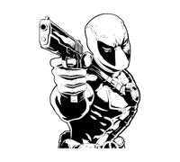 Autocollant mural en vinyle représentant un super-héros, Deadpool, décoration pour chambre d'enfant, chambre à coucher, garage, petit format - 32 x 42 cm