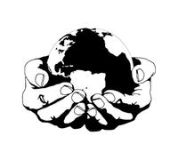 Autocollant mural en vinyle Santé environnementale mondiale Terre Nature Écologie verte Résumés Bureau Salon-S-32x42cm-Black
