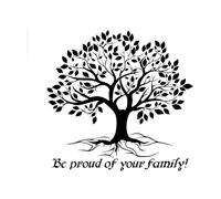 Autocollant mural en vinyle Soyez fier de votre arbre généalogique de vie Citation Stickers muraux Décoration de la maison pour tête de lit de chambre-S-42x43cm-Black