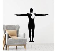 Autocollant mural en vinyle Yin Yang Zen Philosophie Harmonie Équilibre Autocollant pour fenêtre de méditation Décoration intérieure 28 x 28 cm