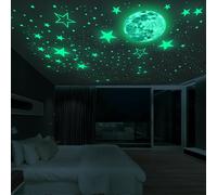 Autocollant Mural Fluorescent À Points Étoiles, 30cm, Adhésif Lumineux Vert, Pour Chambre À Coucher, Plafond, Escaliers, Décoration Pour Enfants