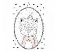 Autocollant Mural Fox Lady Et Petits CUrs A3 Bulle Rétro Lilipinso