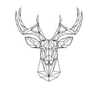 Autocollant mural géométrique en forme de tête de cerf, en vinyle, pour la chasse, en forme de bois de cerf, décoration murale élégante, extra large - 78 x 84 cm