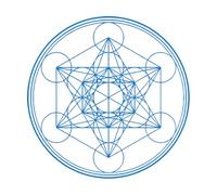 Autocollant mural géométrique en vinyle en forme de cube de Metatron, autocollant mural d'alchimie, ligne cercle Mandala petit-42x42cm