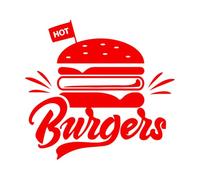 Autocollant mural Hot Burger pour magasin de hamburgers, panneau de restauration rapide, autocollant pour cuisine, pièce, autocollant de fenêtre, panneau de restaurant-XL-120x110cm-Red
