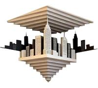 Autocollant mural illusion 3D, grand mur d'angle auto-adhésif amovible - Décoration moderne pour la maison, le bureau et le salon - Graphique mural pour dortoir