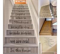 Autocollant mural inspirant - Grandes citations de famille | Autocollants muraux amovibles avec lettrage positif | Vinyle Peel & Stick Art mural in This House We are a Family Love