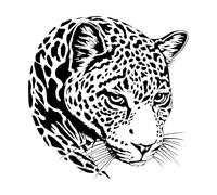 Autocollant mural Jaguar Safari Afrique Animal Jaguar décoration murale Roi sauvage Afrique Animaux Stickers muraux Décoration de la maison Cadeaux Vinyle-S-42x43cm-Black