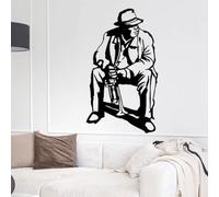 Autocollant mural Jazz Jazzman Musicien Art Décor Chambre Musique Vinyle Art Mural Stickers muraux Hommes Grotte Papier peint 36 x 63 cm