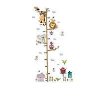 Autocollant Mural Jungle Animaux Sauvages Branché Toise Mesure Murale Autocollant Mural Stickers pour Enfants Enfant Chambre Décoration papier