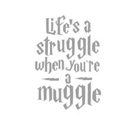 Autocollant Mural "La Vie Est Une Lutte..." Autocollants Muraux De Chambre Drôles Décoration Murale, Gris Clair, 83x56 Cm