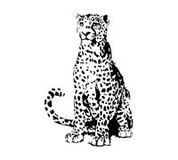 Autocollant mural léopard animaux sauvages de la jungle autocollant mural léopard pour la maison chambre d'enfant décor vinyle amovible art décalcomanies-S-29x43cm-Black