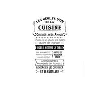 STC Autocollant mural Les règles d'or de la cuisine 50x70