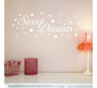 Autocollant Mural Lettrage Mots Doux Rêves Stickers Muraux Stickers Muraux Pour La Décoration De La Chambre, BLANC, 109X42CM