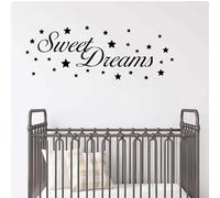 Autocollant Mural Lettrage Mots Doux Rêves Stickers Muraux Stickers Muraux pour La Décoration De La Chambre,Noir,147X57CM