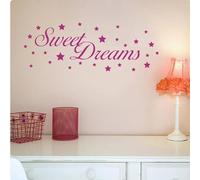 Autocollant Mural Lettrage Mots Doux Rêves Stickers Muraux Stickers Muraux Pour La Décoration De La Chambre,Rose,109X42CM