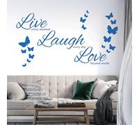 Autocollant mural « Live Every Moment, Laugh Every Day, Love Beyond Words »