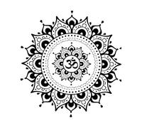 Autocollant mural Mandala œil Bouddha Yoga Fatima Mandala Lotus Stickers muraux en vinyle Accessoires de décoration pour la maison-S-42x43cm-Black