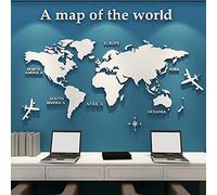 Autocollant mural Mappemonde 3D Mappemonde Autocollants muraux bricolage Arts Wall Sticker Décoratifs pour séjour, TV Par, chambre à coucher, Asiles Nido, Bureau