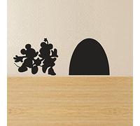 Autocollant mural Mickey et Minnie, gris, 6.5"w x2.5"h