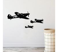 Autocollant mural militaire avion de guerre aviation aérienne pour chambre de garçon décoration murale avion autocollant mural pour enfants Dedroom Poster 87 x 42 cm