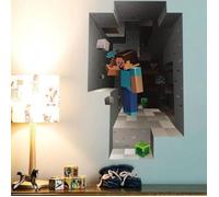 Autocollant mural - Minecraft - 3D Decal - PVC - Multicolore - Gris
