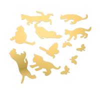 Autocollant Mural Miroir Chat en Acrylique, Lot de 12 Pièces