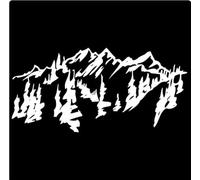 Autocollant Mural Montagnes Arbres Mur Art Autocollant Autocollant Peinture Stickers Muraux, Blanc, 56x27 cm