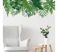 Autocollant mural motif feuilles tropicales de palmier vert, 117,3 cm x 43 cm, grand autocollant mural pour décoration d'intérieur