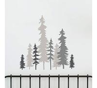 Autocollant Mural Motif LES ARBRES DE FORET - Sticker Mural Nature - Sticker Mural décoratif pour Chambre et Salon - Avec 60 étoiles - 40 x 50 CM