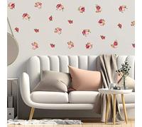 Autocollant Mural Motif PIVOINES - Sticker Mural Nature et Fleurs - Sticker Mural décoratif pour Chambre et Salon - Avec 14 fleurs - 30 x 30 CM