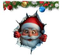 Autocollant mural Noël 3D Père Noël grand format, amovible, pour fenêtre porte