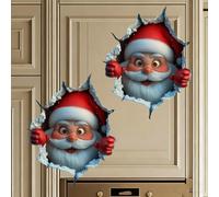 Autocollant mural Noël grand format 50x60cm ou 25x30cm Père Noël, 2 pièces