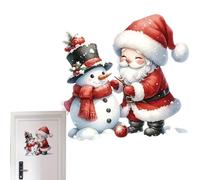 Autocollant Mural Père Noël,Stickers Muraux Amovibles De Noël - Autocollants de Noël Autocollants pour réfrigérateur | Autocollants muraux père noël bonhomme de neige, autocollants de vacances, autoco