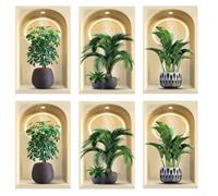 Autocollant Mural Plante Verte 3D Réaliste 30x60cm | Application simple, repositionnable, , ne abîme pas murs, changement pour décor facile