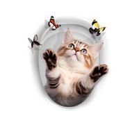 Autocollant mural pour dessin animé, art salle de bain drôle | autocollants de toilette en PVC amovible, style vivant pour couvercle Ba