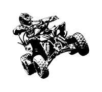 Autocollant mural pour moto tout-terrain Extreme Atv Quad Rider Four Wheeler Man Cave Bedroom 4x4Wheeler OffRoad Racing Mororbike-S-38x44cm-Black